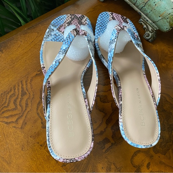 BCBGeneration Tabina Snakeskin Sandal Heels - Picture 8 of 9